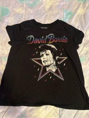 torrid Black David Bowie Rainbow Script Graphic Tee